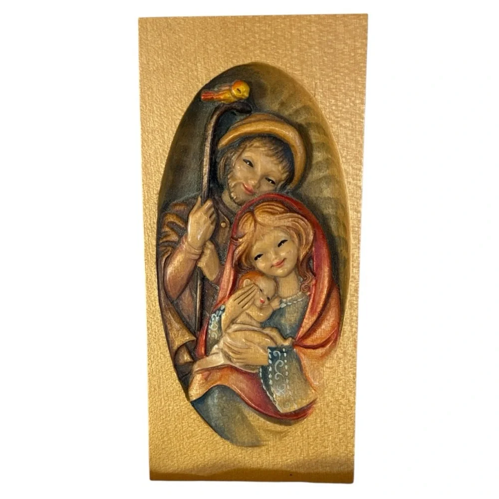 ANRI collectible Juan Ferrándiz Tyrol, Italy VTG Religious Table Top Art Plaque